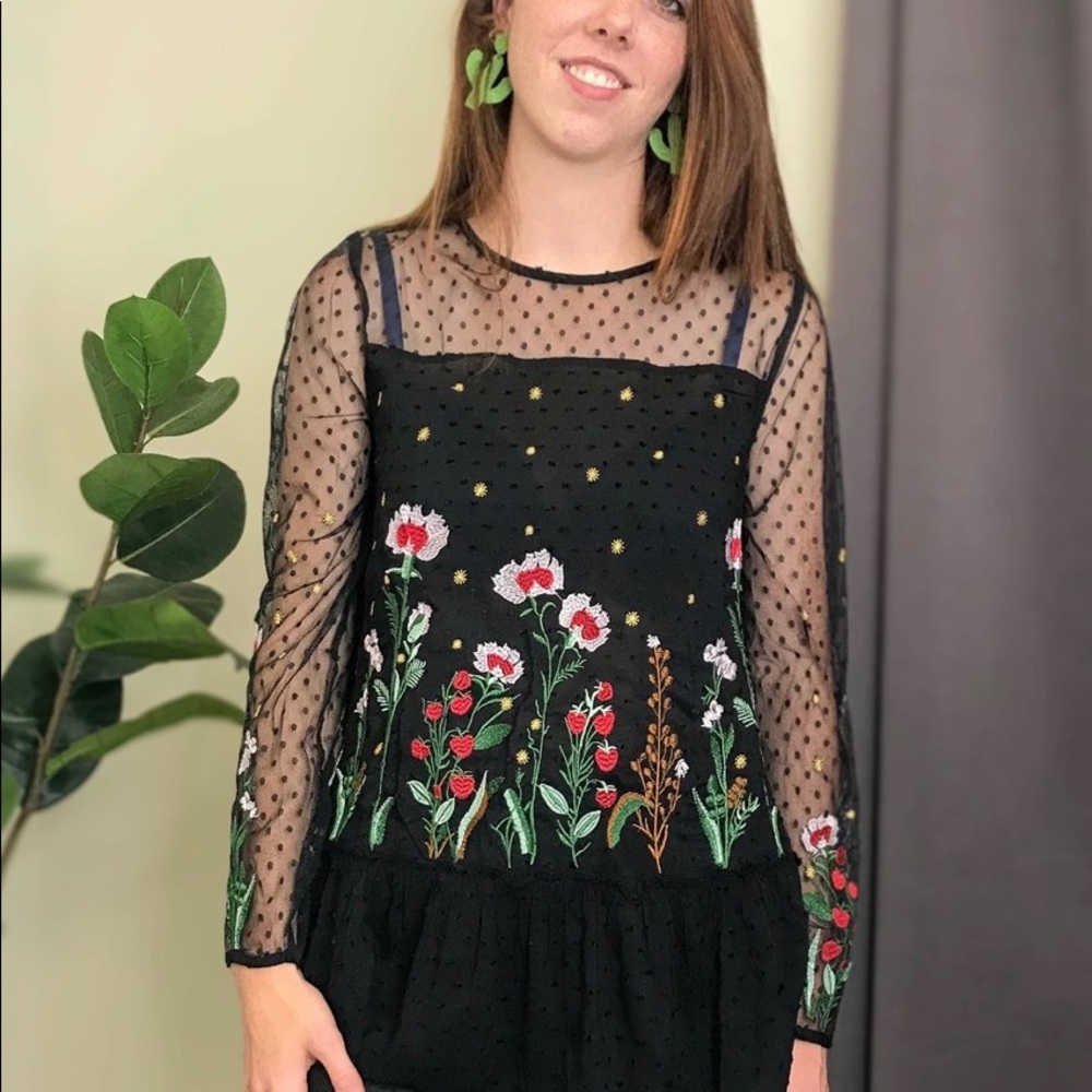 Entro Desert Blossom Embroidered Top Women’s Blouse